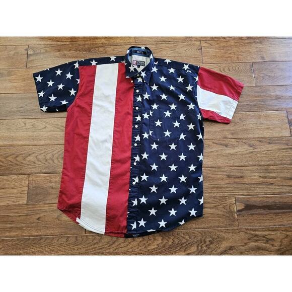 Chaps Ralph Lauren American Flag Button Down Shirt Men’s L Preppy Patriotic - Picture 7 of 8